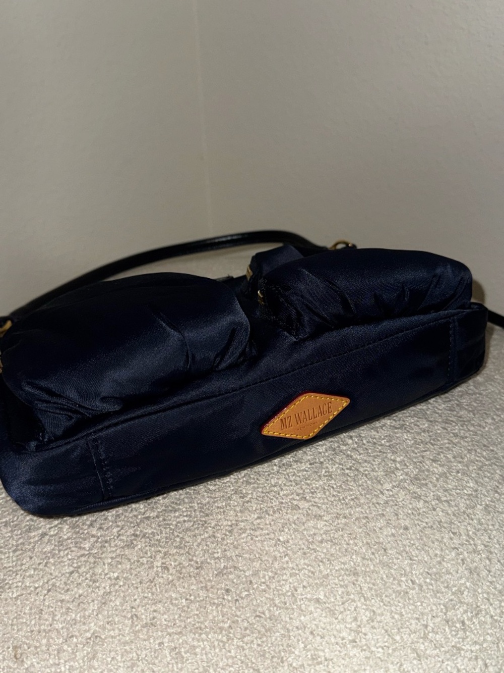 MZ WALLACE Chelsea Petite Nylon Shoulder Bag in Navy - Picture 12 of 12